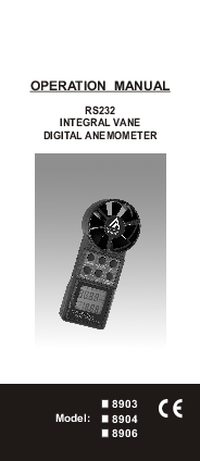 Thumbnail of document Manual - 8904 Integral Vane Thermo-Anemometer